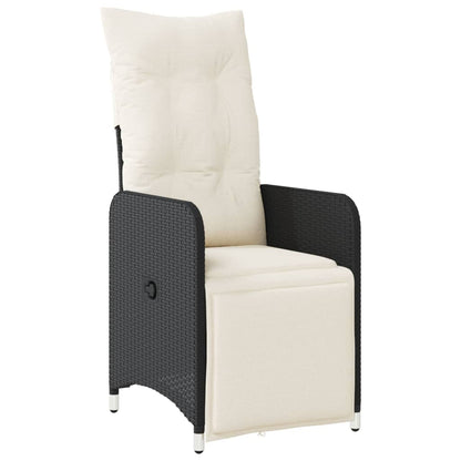 Set da Bistrò da Giardino 7 pz con Cuscini Nero in Polyrattan | homemem39