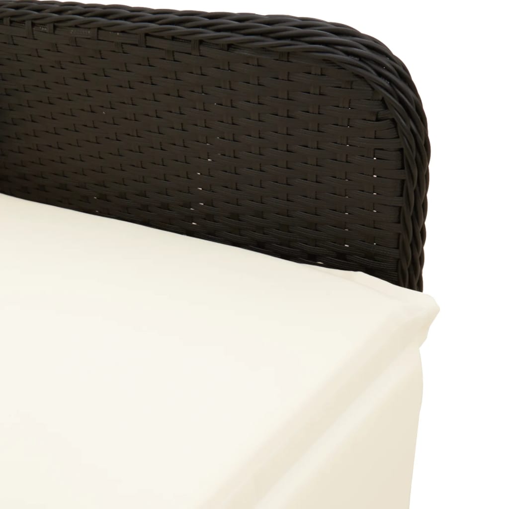 Set da Bistrò da Giardino 7 pz con Cuscini Nero in Polyrattan | homemem39