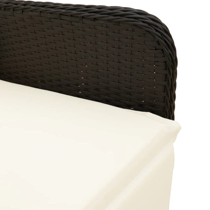 Set da Bistrò da Giardino 7 pz con Cuscini Nero in Polyrattan | homemem39