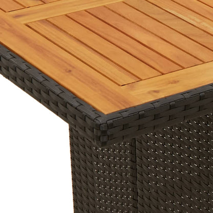 Set da Bistrò da Giardino 7 pz con Cuscini Nero in Polyrattan