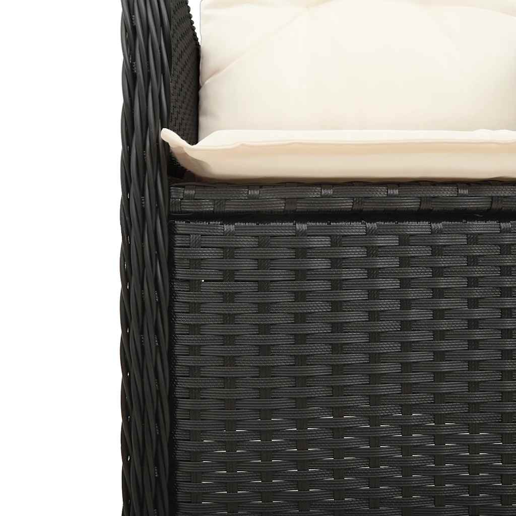 Set Bistrò da Giardino 3 pz con Cuscini in Polyrattan Nero - homemem39