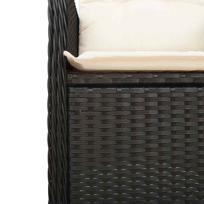 Set Bistrò da Giardino 5 pz con Cuscini in Polyrattan Nero | homemem39