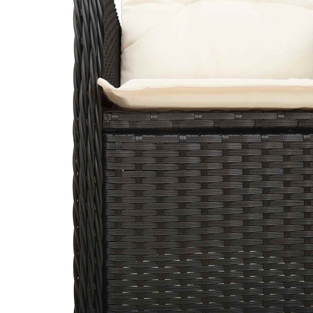 Set Bistrò da Giardino 5 pz con Cuscini in Polyrattan Nero - homemem39
