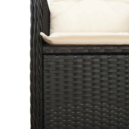 Set da Bistrò da Giardino 7 pz con Cuscini Nero in Polyrattan - homemem39