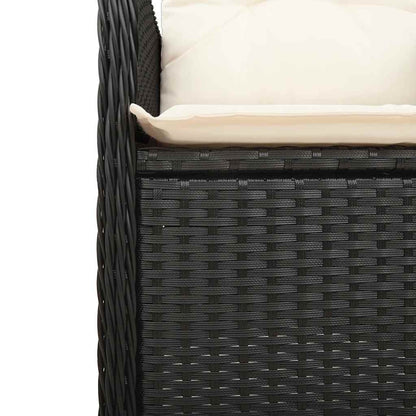 Set Bistrò da Giardino 9 pz con Cuscini in Polyrattan Nero - homemem39