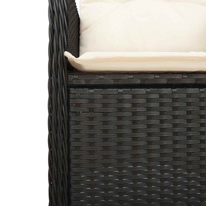Set Bistrò da Giardino 9 pz con Cuscini in Polyrattan Nero - homemem39