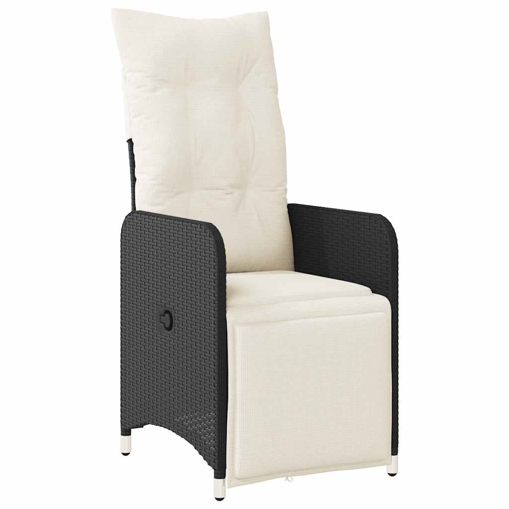Set Bistrò da Giardino 9 pz con Cuscini in Polyrattan Nero | homemem39