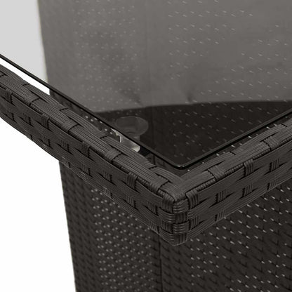 Set Bistrò da Giardino 9 pz con Cuscini in Polyrattan Nero | homemem39