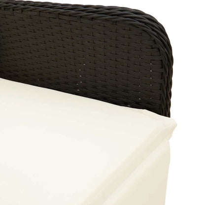 Set Bistrò da Giardino 9 pz con Cuscini in Polyrattan Nero | homemem39