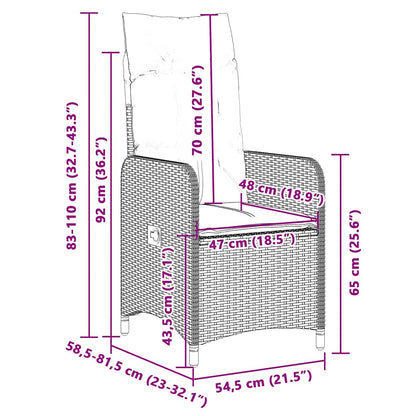 Set Bistrò da Giardino 5 pz con Cuscini in Polyrattan Grigio - homemem39