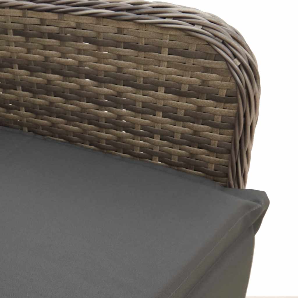 Set Bistrò da Giardino 5 pz con Cuscini in Polyrattan Grigio | homemem39