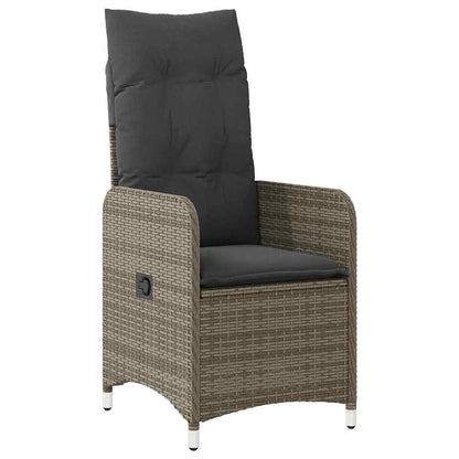 Set Bistrò da Giardino 9 pz con Cuscini in Polyrattan Grigio - homemem39