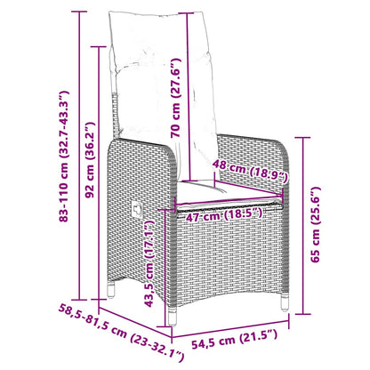 Set Bistrò da Giardino 3 pz con Cuscini in Polyrattan Marrone - homemem39
