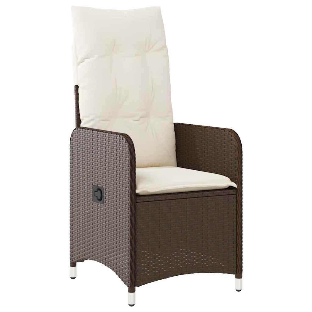 Set Bistrò da Giardino 5 pz con Cuscini in Polyrattan Marrone | homemem39