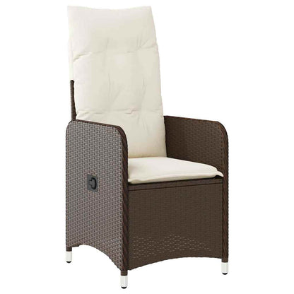 Set Bistrò da Giardino 5 pz con Cuscini in Polyrattan Marrone - homemem39
