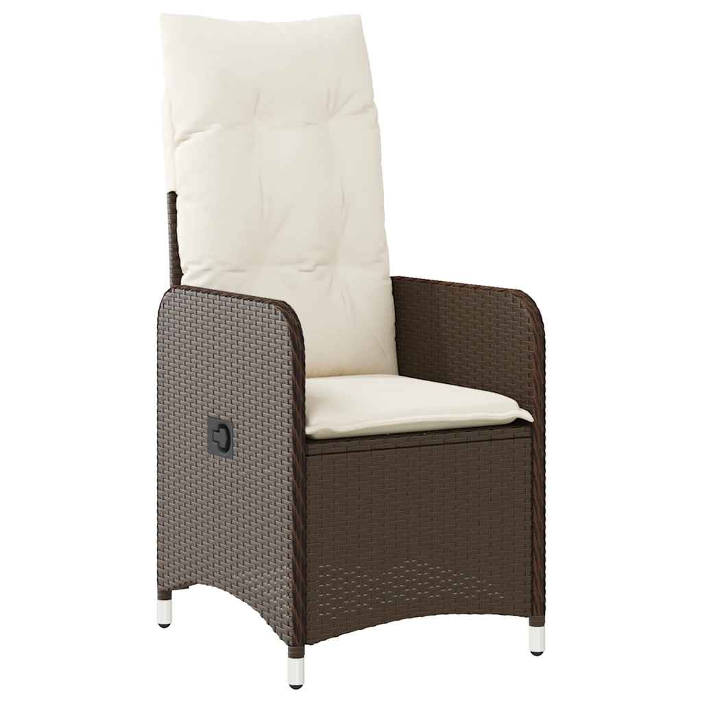 Set Bistrò da Giardino 7 pz con Cuscini in Polyrattan Marrone | homemem39