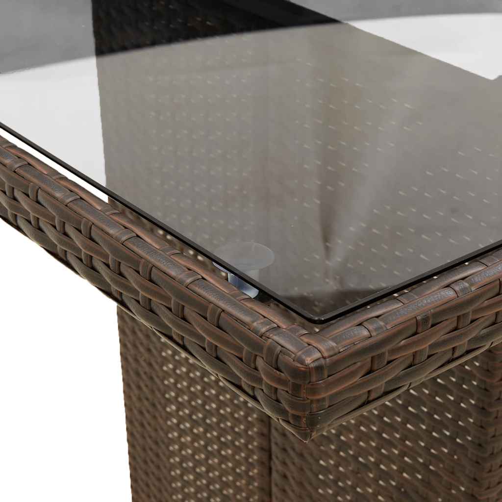 Set Bistrò da Giardino 7 pz con Cuscini in Polyrattan Marrone | homemem39