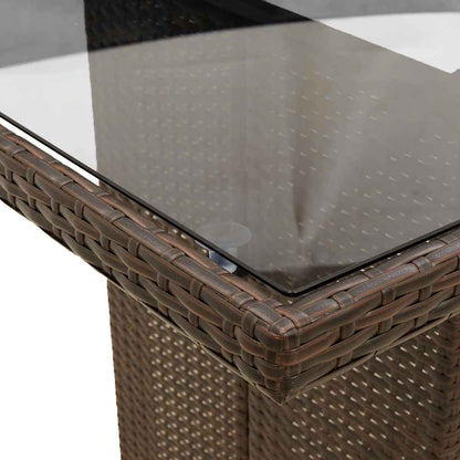 Set Bistrò da Giardino 7 pz con Cuscini in Polyrattan Marrone | homemem39