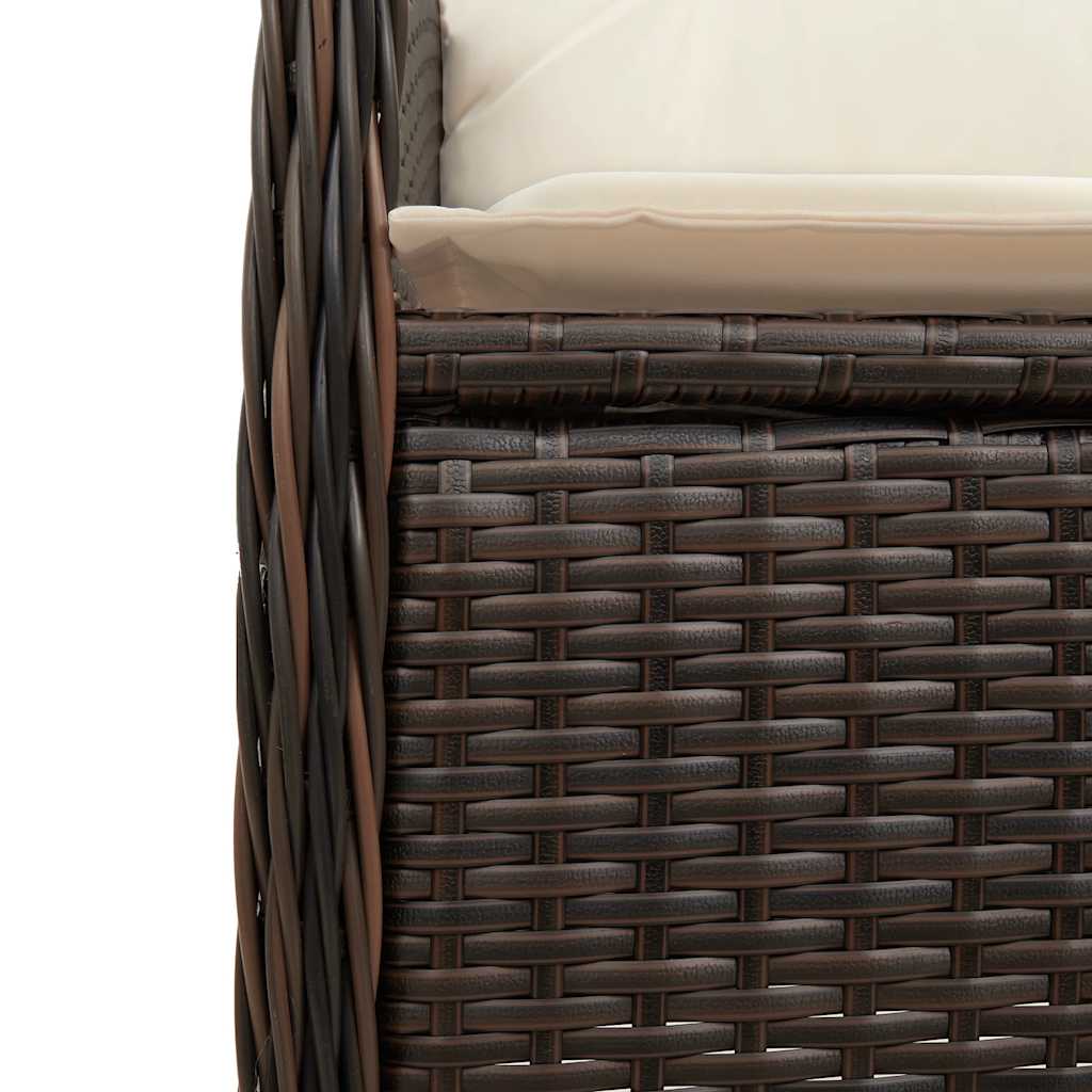 Set Bistrò da Giardino 9 pz con Cuscini in Polyrattan Marrone | homemem39