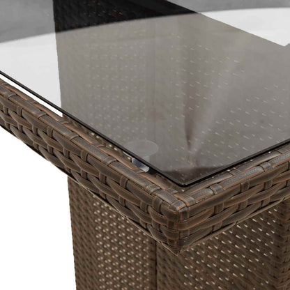 Set Bistrò da Giardino 9 pz con Cuscini in Polyrattan Marrone | homemem39