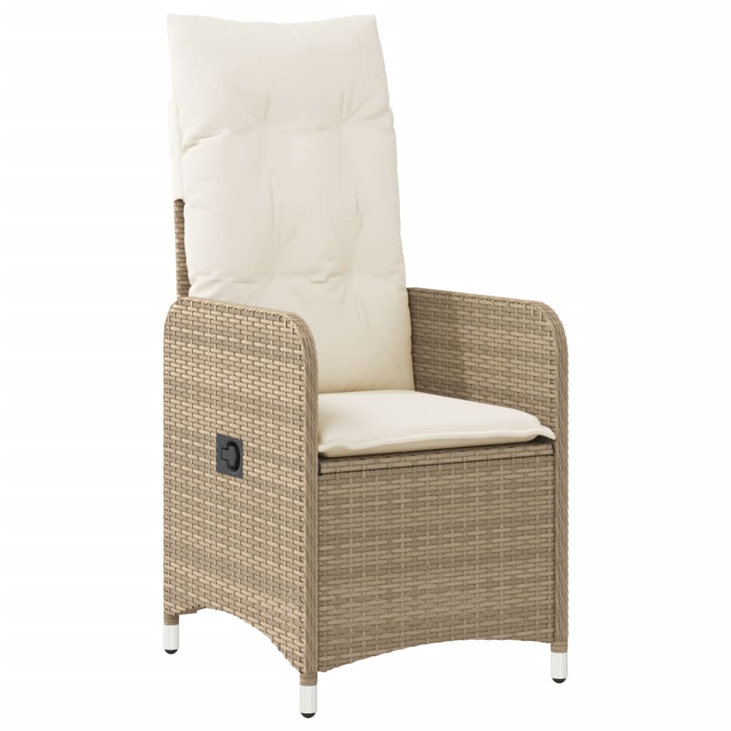 Set da Bistrò da Giardino 5 pz con Cuscini Beige in Polyrattan