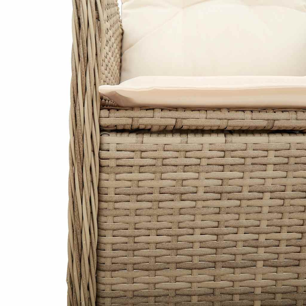 Set da Bistrò da Giardino 7 pz con Cuscini Beige in Polyrattan - homemem39