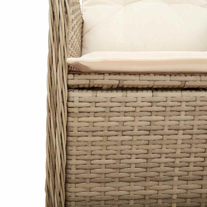 Set da Bistrò da Giardino 7 pz con Cuscini Beige in Polyrattan - homemem39