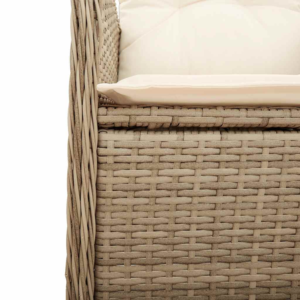 Set da Bistrò da Giardino 7 pz con Cuscini Beige in Polyrattan | homemem39