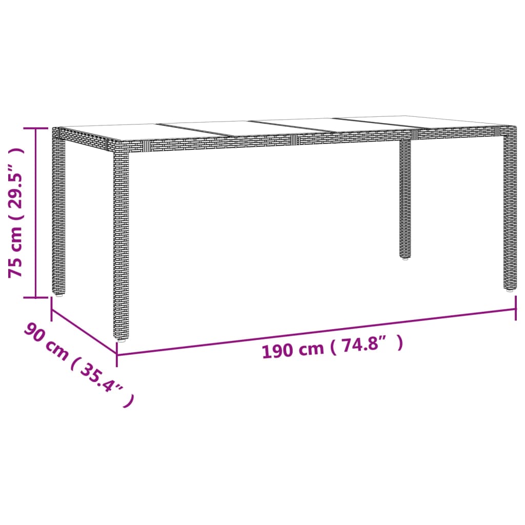 Set da Bistrò da Giardino 7 pz con Cuscini Beige in Polyrattan