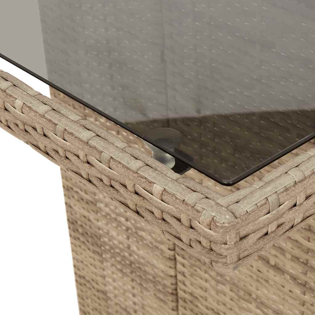 Set da Bistrò da Giardino 9 pz con Cuscini Beige in Polyrattan - homemem39