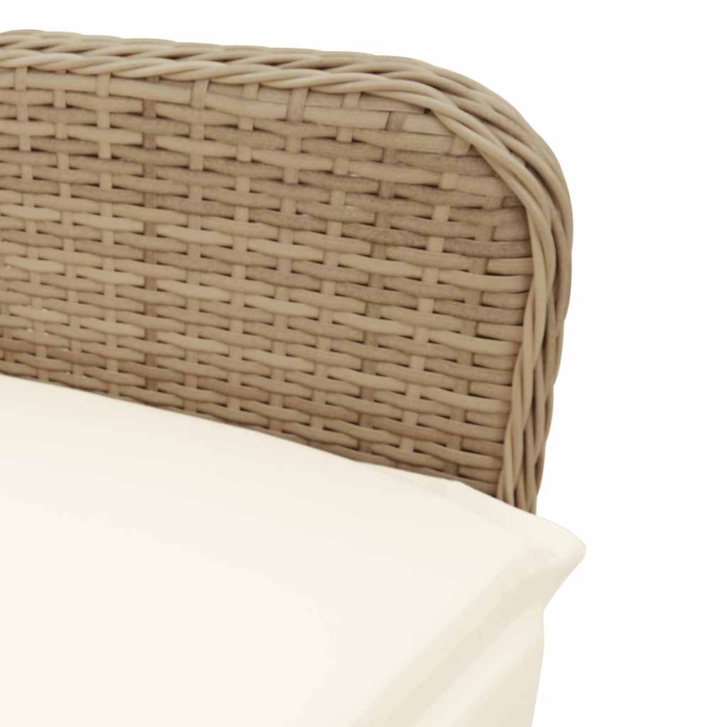 Set da Bistrò da Giardino 9 pz con Cuscini Beige in Polyrattan - homemem39