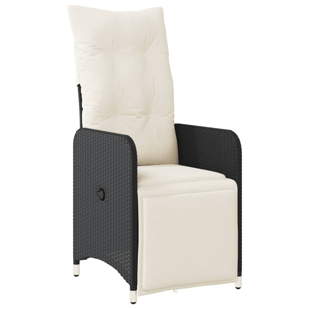 Set Bistrò da Giardino 5 pz con Cuscini in Polyrattan Nero | homemem39