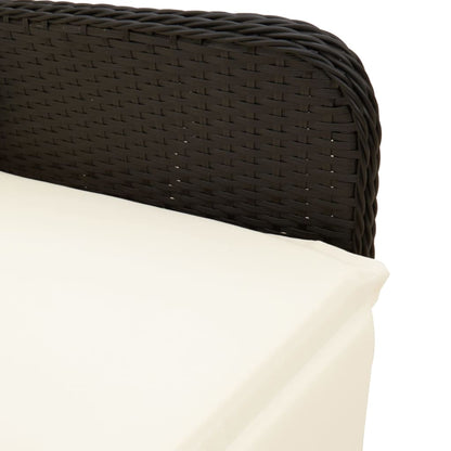 Set da Bistrò da Giardino 7 pz con Cuscini Nero in Polyrattan | homemem39