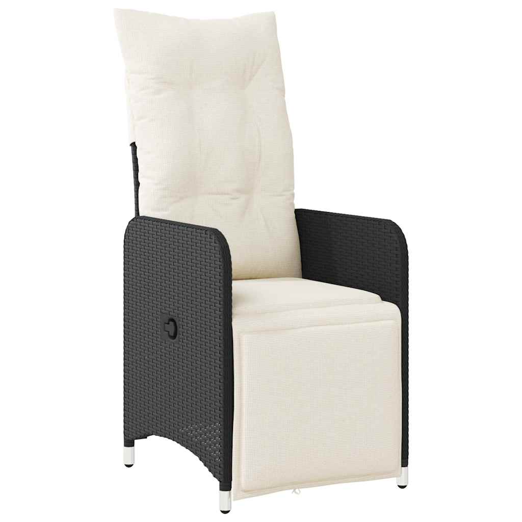 Set da Bistrò da Giardino 7 pz con Cuscini Nero in Polyrattan | homemem39