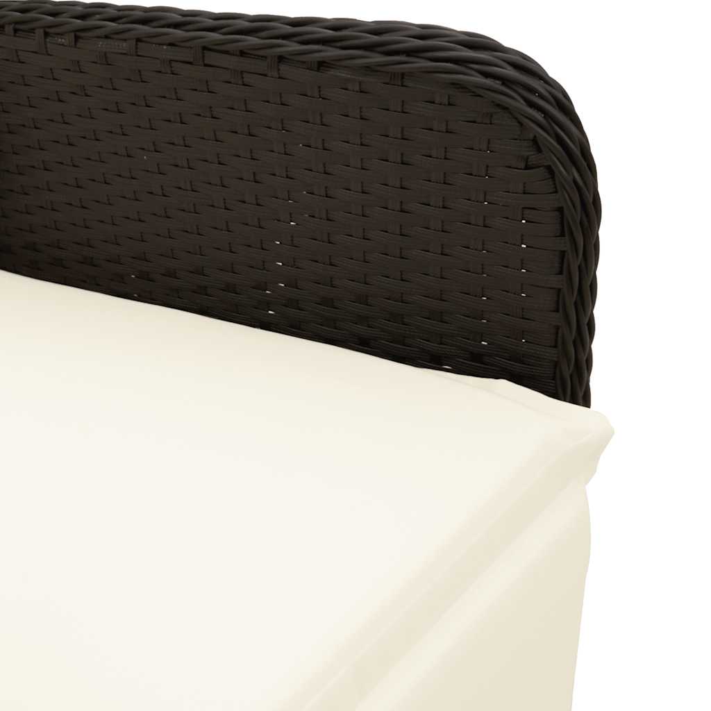 Set da Bistrò da Giardino 7 pz con Cuscini Nero in Polyrattan | homemem39