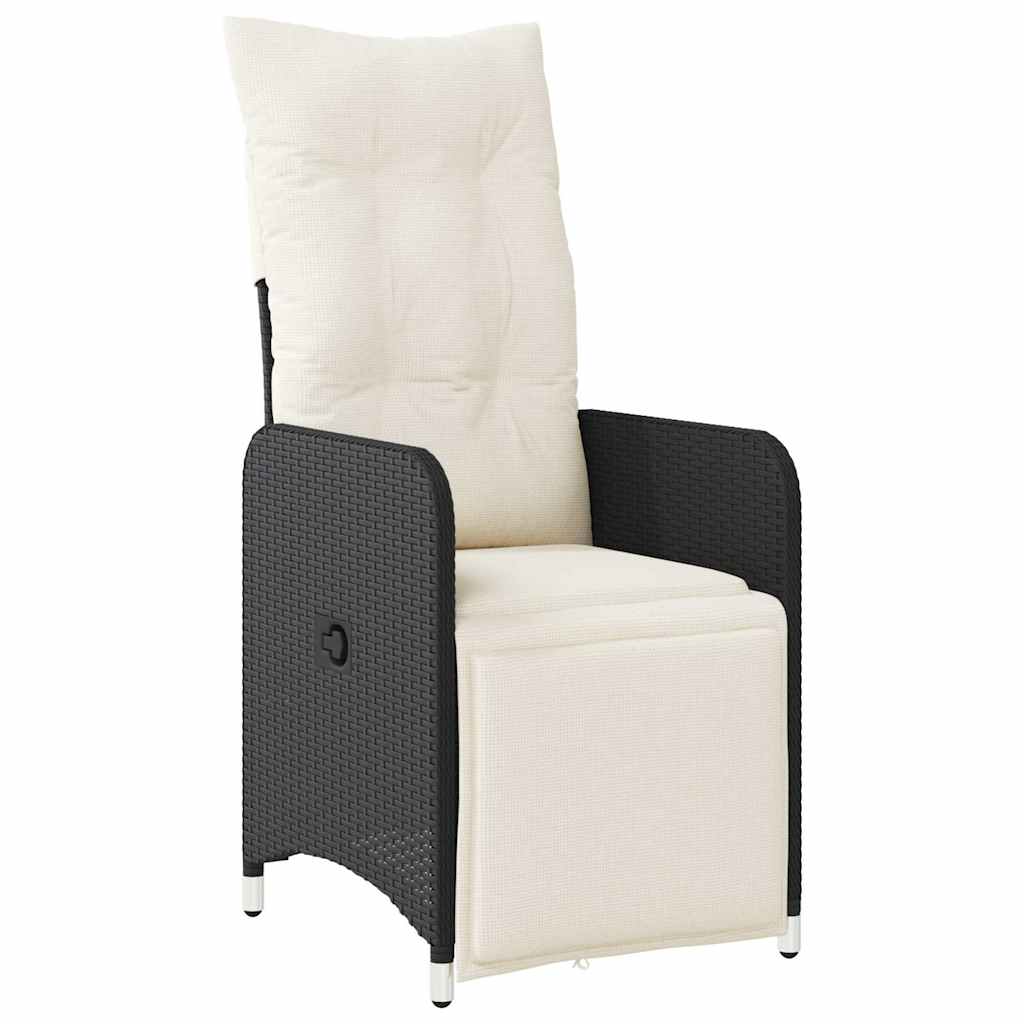 Set Bistrò da Giardino 9 pz con Cuscini in Polyrattan Nero | homemem39