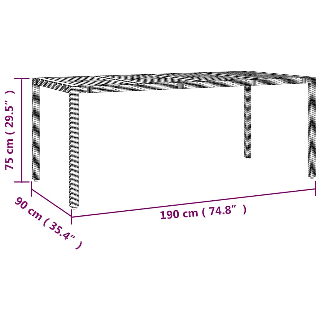 Set Bistrò da Giardino 9 pz con Cuscini in Polyrattan Grigio | homemem39