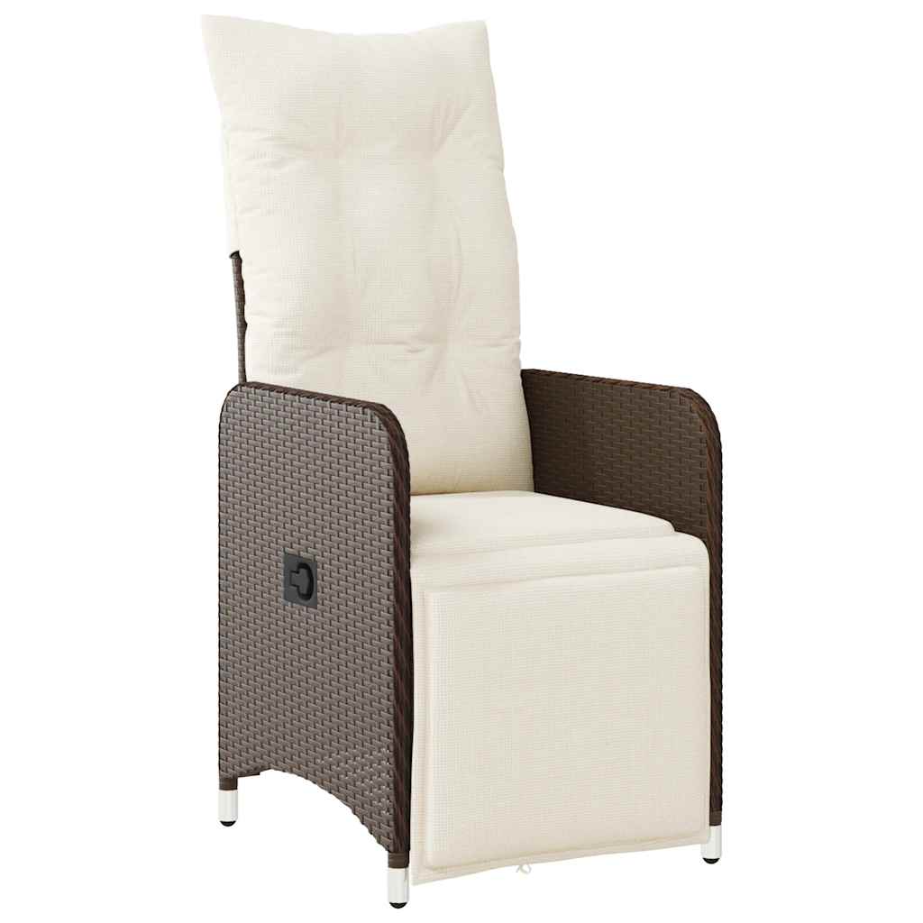 Set Bistrò da Giardino 5 pz con Cuscini in Polyrattan Marrone | homemem39