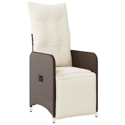 Set Bistrò da Giardino 9 pz con Cuscini in Polyrattan Marrone | homemem39
