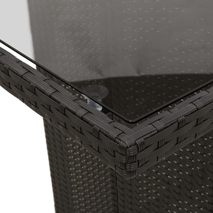 Set da Bistrò da Giardino 11 pz con Cuscini Nero in Polyrattan | homemem39