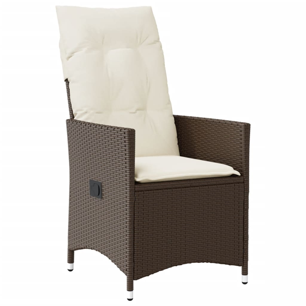 Set Bistrò da Giardino 9 pz con Cuscini in Polyrattan Marrone | homemem39