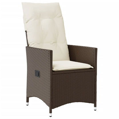 Set Bistrò da Giardino 9 pz con Cuscini in Polyrattan Marrone | homemem39
