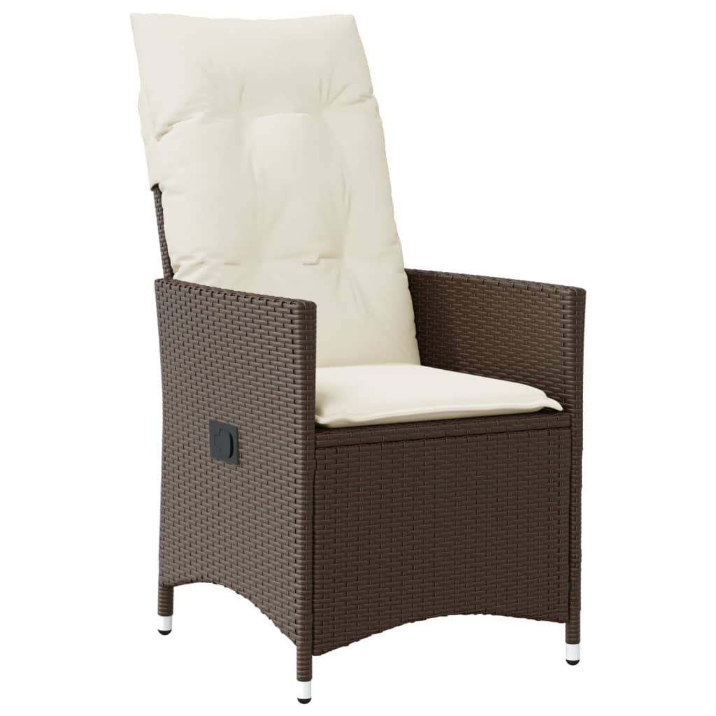 Set Bistrò da Giardino 11 pz con Cuscini in Polyrattan Marrone | homemem39