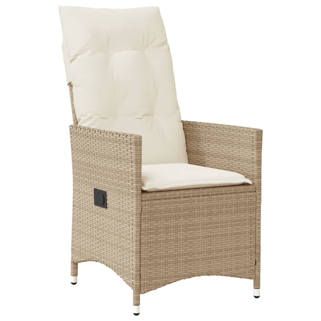 Set Bistrò da Giardino 11 pz con Cuscini in Polyrattan Beige | homemem39