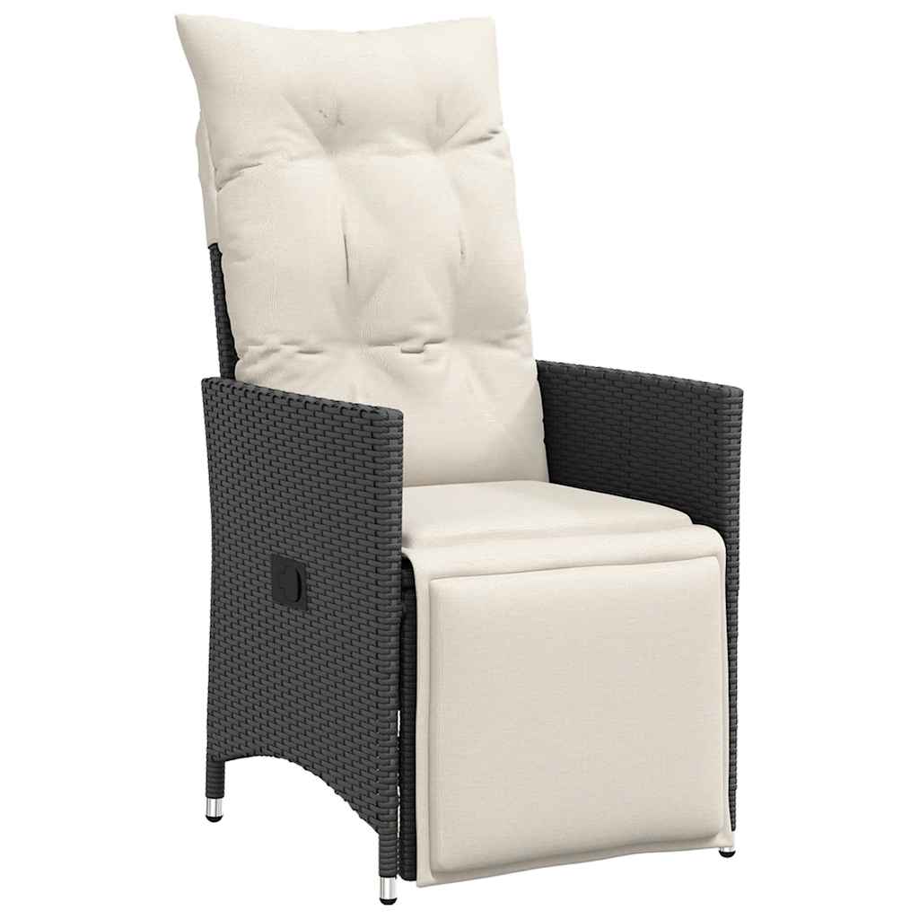 Set da Bistrò da Giardino 11 pz con Cuscini Nero in Polyrattan | homemem39