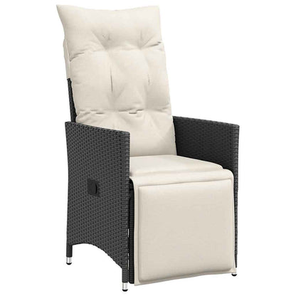 Set da Bistrò da Giardino 11 pz con Cuscini Nero in Polyrattan | homemem39