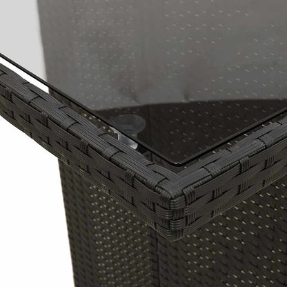 Set da Bistrò da Giardino 11 pz con Cuscini Nero in Polyrattan | homemem39