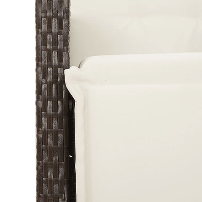 Set Bistrò da Giardino 9 pz con Cuscini in Polyrattan Marrone | homemem39