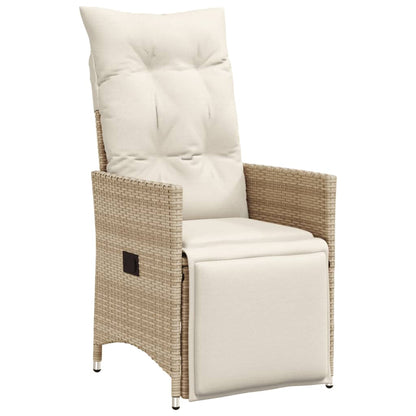 Set Bistrò da Giardino 11 pz con Cuscini in Polyrattan Beige | homemem39