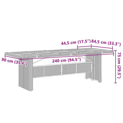 Set Bistrò da Giardino 9 pz con Cuscini in Polyrattan Nero | homemem39